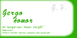 gergo homor business card
